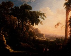 Pan et Syrinx dans un paysage arcadien