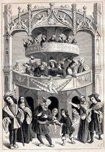 Frontispice de « Le Grant Therence en François » par Antoine Verard (actif 1485-1512) - représentation théâtrale au XVIe siècle - Antoine Verard