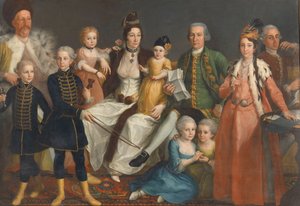 David George van Lennep (1712-97), marchand principal de la fabrique hollandaise à Smyrne, et sa femme et ses enfants