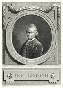 Gotthold Ephraim Lessing, philosophe, écrivain et dramaturge des Lumières allemandes (gravure) - Anton (after) Graff