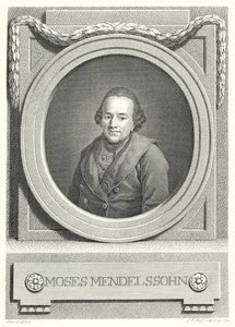 Moses Mendelssohn, philosophe juif allemand (gravure) - Anton (after) Graff