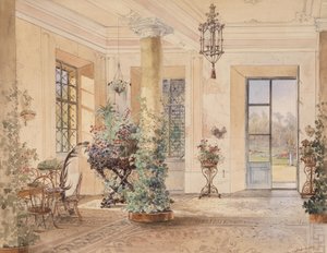 French : Sala Terrena dans un petit château - Anton Altmann