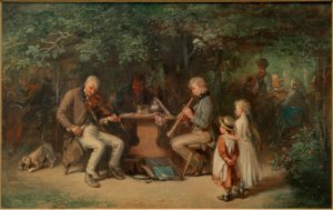 Musiciens dans le jardin de l