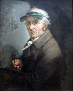 French : Autoportrait avec écran oculaire Self-Portrait with Eye-shade - Anton Graff