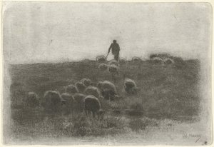 Berger avec troupeau de moutons - Anton Mauve