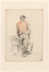 Garçon debout avec un seau, vu de dos - Anton Mauve