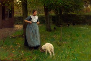 Femme de Laren avec un agneau