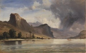 Paysage Côtier avec Montagnes. Une Tempête se Prépare - Anton Melbye