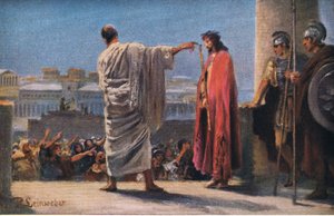 Jésus devant Pilate, de Hulberts Story of the Bible publié par The John Winston Company, 1932