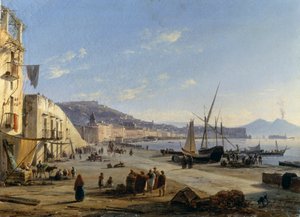 Vue de Naples avec le Vésuve en arrière-plan - Anton Sminck Pitloo