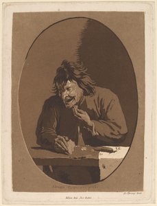Un paysan mangeant - Anton Spreng after Adriaen Brouwer; published by Joseph Eder