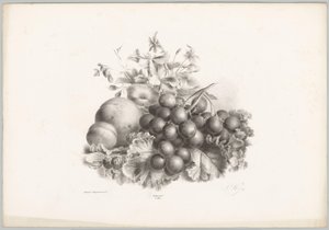 Fleurs, pêche, nectarine, raisins et mûres - Anton Weiss