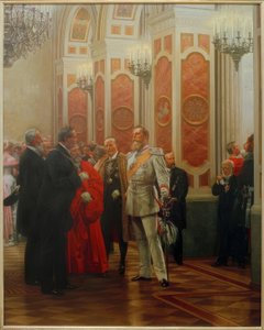 Friedrich III au bal de cour / Werner - Anton Alexander von Werner