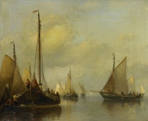Bateaux de pêche sur une eau calme