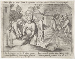 Battage du grain - Antonie Wierix (II) (possibly)
