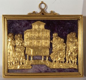 Bernardo Buontalenti (1531-1608) présentant un modèle de la façade de la cathédrale de Santa Maria del Fiore, c.1587