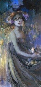 Dame avec des fleurs
