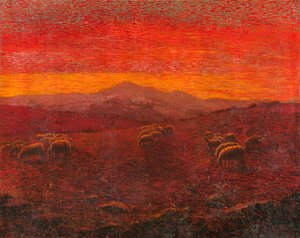 Paysage avec un troupeau