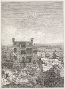 Vues : Une maison entourée de six colonnes, 1735-1746 - Giovanni Antonio Canal