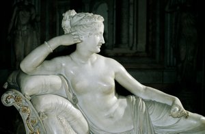 Paolina Borghese en Vénus Victrix, marbre blanc