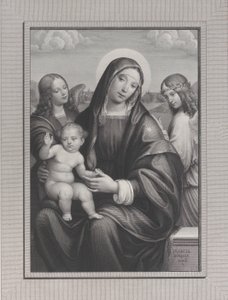 Madone et enfant avec des anges