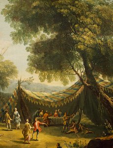 Tente à la campagne avec musique live (détail)
