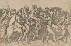 Une armée romaine en marche - Convoi de troupes, 1540-45