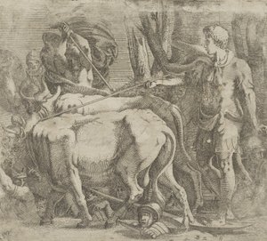 Cadmus labourant le champ où il a semé les dents du dragon