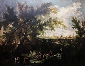 Paysage avec un porteur d
