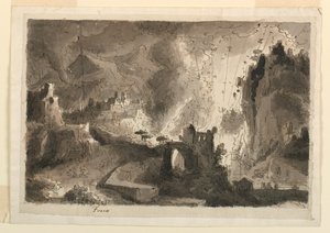 Conception de scène, ville en feu