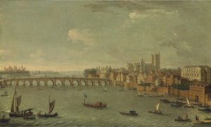 Quatre vues de Londres : La Tamise en direction de Westminster