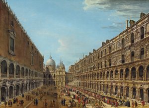 Procession dans la Cour du Palais Ducal, Venise - Antonio Joli