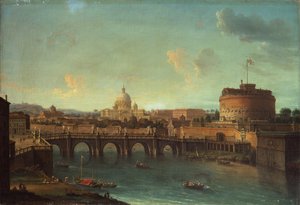 Le Tibre, Rome, en direction du Castel Sant