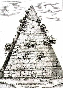 La pyramide de Caius Cestius construite vers 12 av. J.-C., Rome - Antonio Lafreri