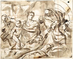 Le garçon Moïse marchant sur la couronne de Pharaon - Antonio Molinari