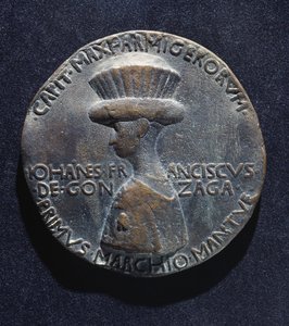 Médaille en bronze de Gianfrancesco Gonzaga (1395-1444), avers, conçue par Antonio di Puccio Pisano, dit Pisanello (1395-1455 environ), diamètre 10,20 cm - Antonio Pisanello