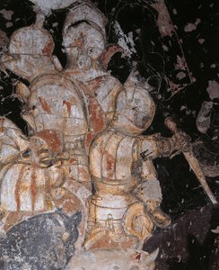 Tournoi-Bataille de Louvezerp par Antonio Pisano dit Pisanello, fresque, détail, Palais Ducal, Mantoue