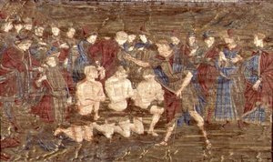 Le baptême des néophytes, tapisserie représentant des scènes de la vie de Saint Jean-Baptiste (textile)