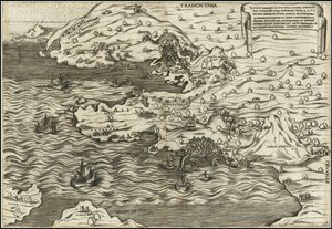 Antonio Salamanca 1538 Il Vero Disegnio In Sui Propio Luogho Ritratto Del In Felice Paese Di Posuolo Quale E. M. 60 et del Monte di Nuovo Nato In Mare Et In Terra , , , 29 de Setenbre 1538 - Antonio Salamanca