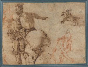 Un soldat à cheval et autres études - Antonio Tempesta