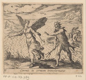 Coronis transformée en corbeau