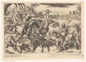 Chasse aux autruches - Antonio Tempesta