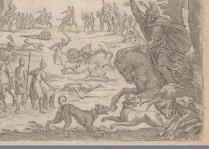 Chasse aux taureaux sauvages - Antonio Tempesta