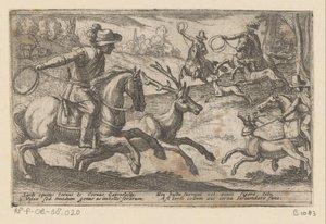 Chasseurs attrapant des cerfs avec des cordes - Antonio Tempesta