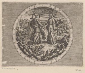 Rome et Batavia se serrant la main - Antonio Tempesta