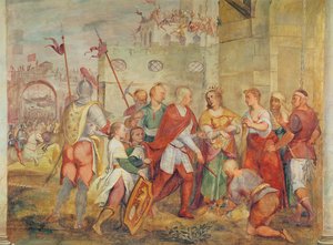 Jacopo Barbarigo libérant la reine Marguerite de Hongrie des Turcs en 1426 - Antonio Vassilacchi