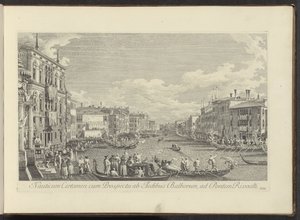 Vue sur le Grand Canal à Venise où se déroule la régate - Antonio Visentini