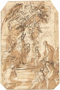 Présentation de la Vierge au Temple (recto) - Antonio Zanchi