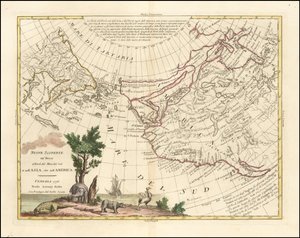 Carte de 1776 - Nouvelles découvertes des Russes au nord de la mer du Sud, en Asie et en Amérique - Antonio Zatta