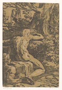 Homme nu dans un paysage